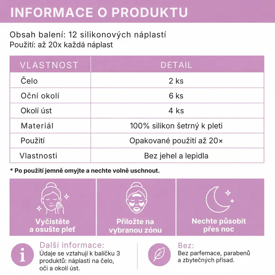 Kompletní sada náplastí proti vráskám